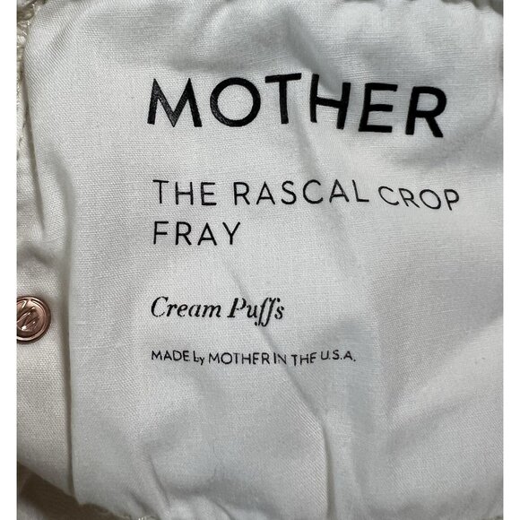 Mother Women’s The Rascal Crop Fray Jeans Size 30 White Stretch Mid Rise Zipper - Picture 8 of 16